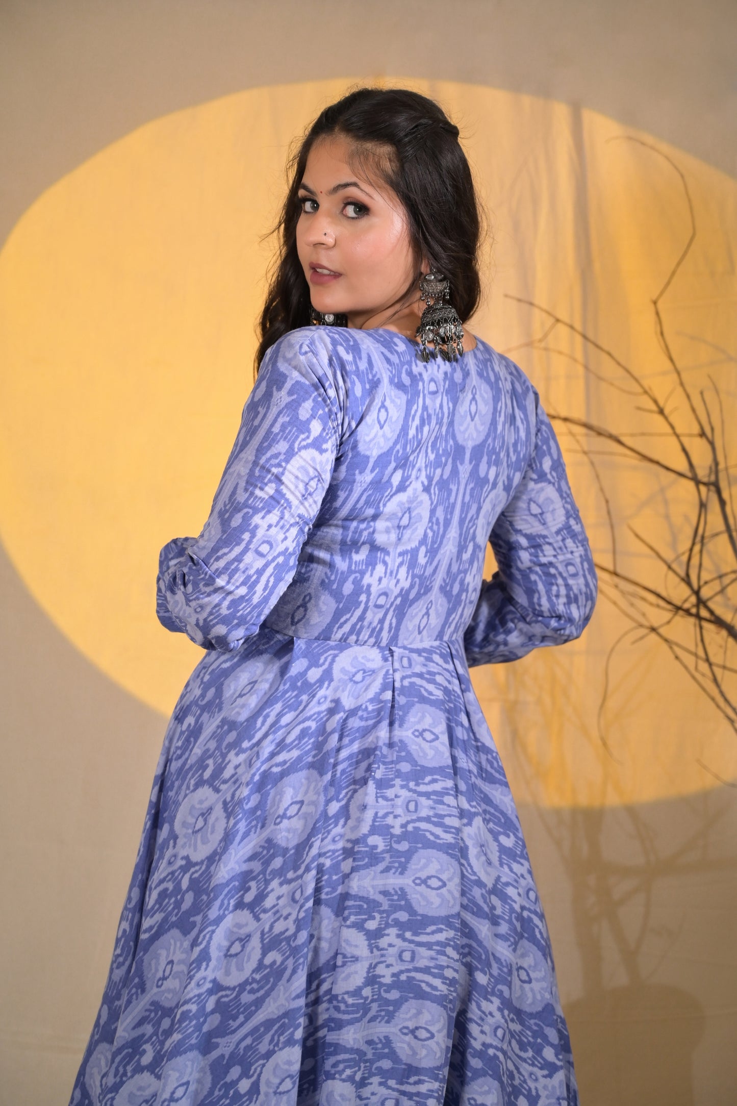 IKAT ICE BLUE KURTA PLAZZO SET