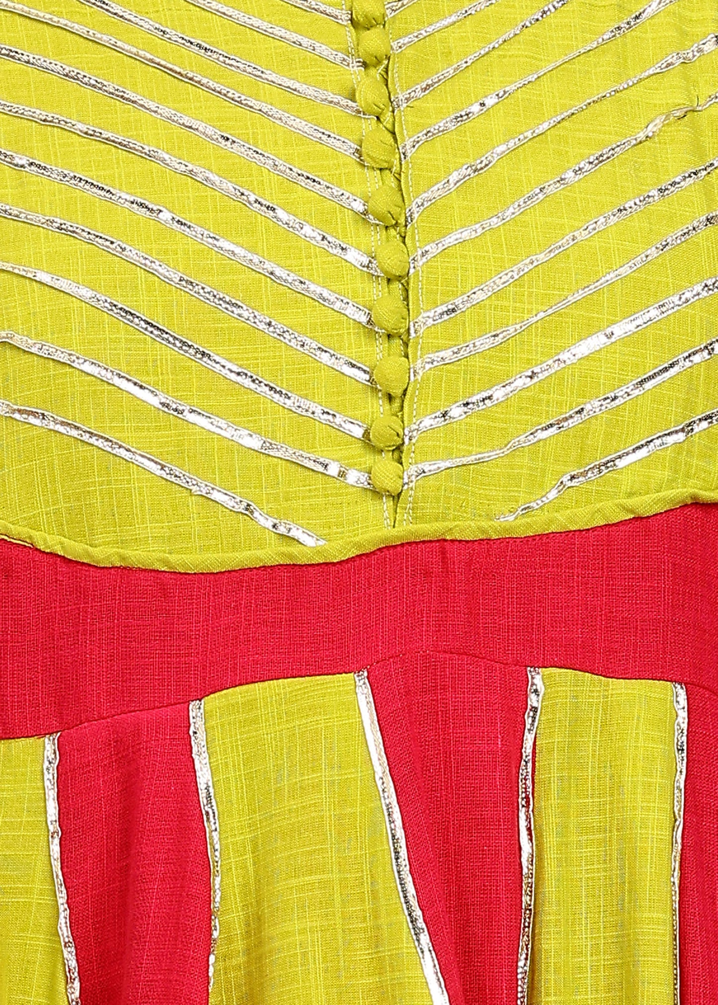 LIME PINK SLUB ANARKALI SUIT SET