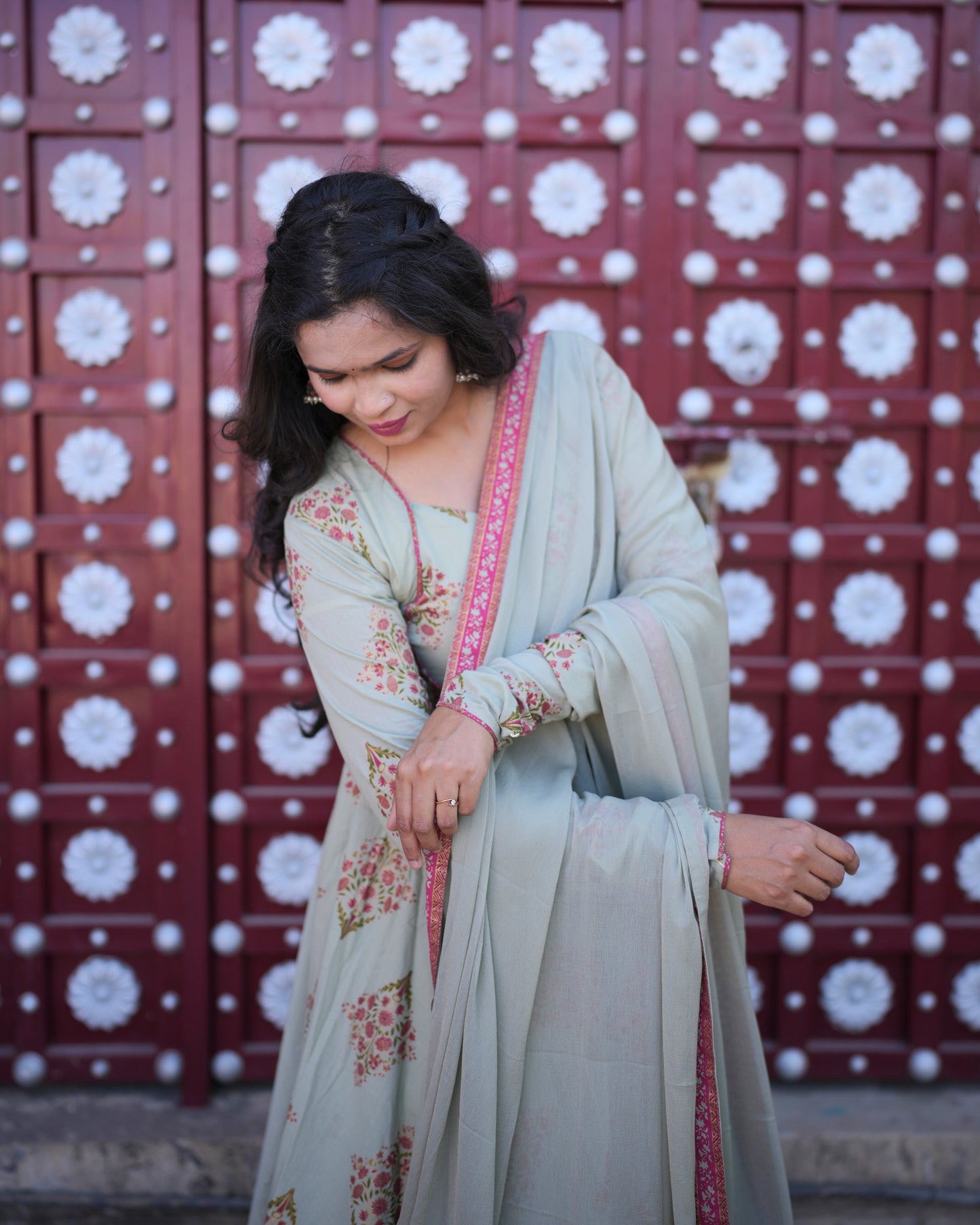 PISTACHIO ROYAL ETHINIC SUIT SET
