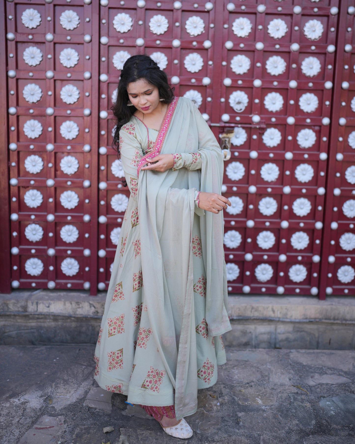 PISTACHIO ROYAL ETHINIC SUIT SET