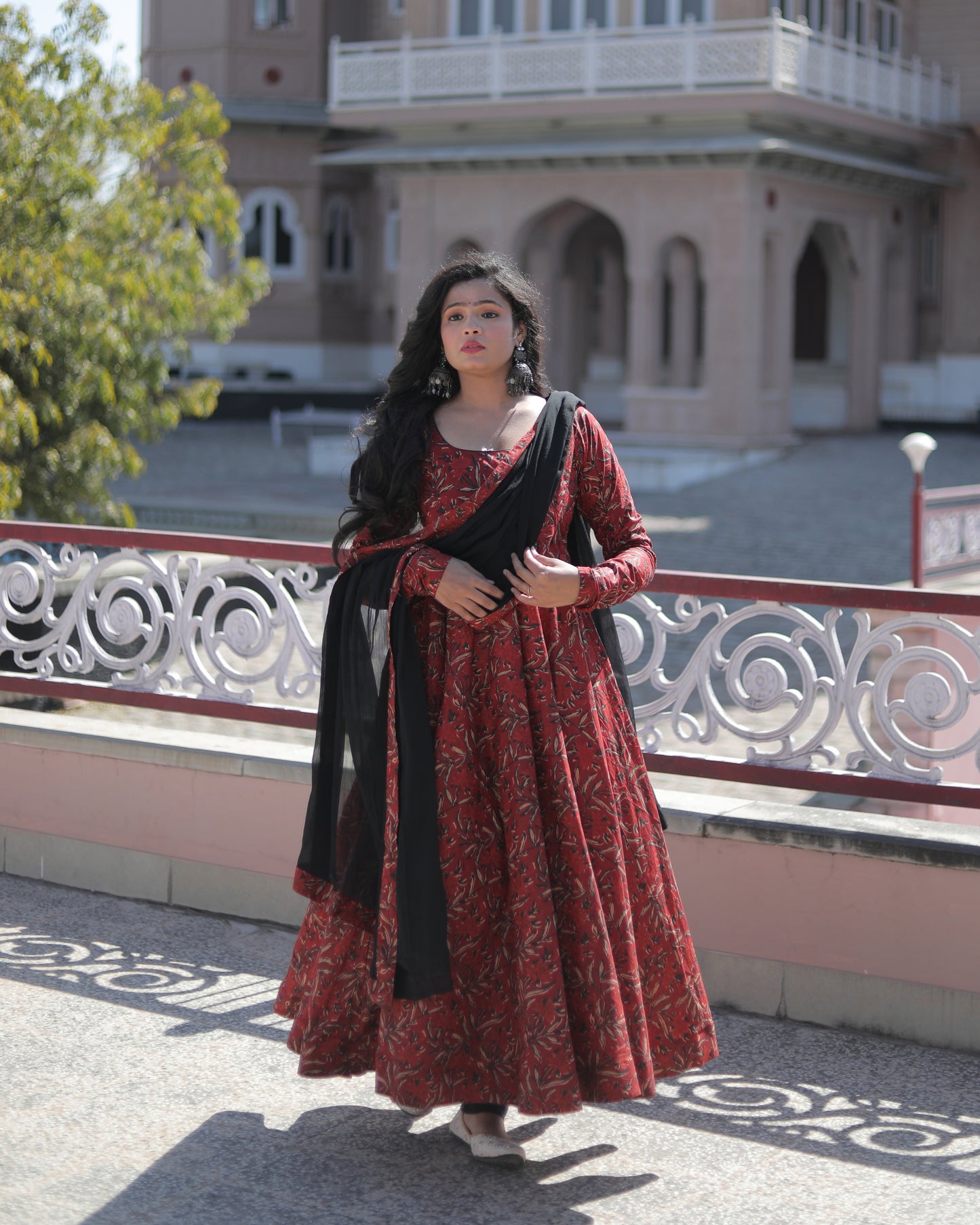 AFREEN RED BLACK SUIT SET