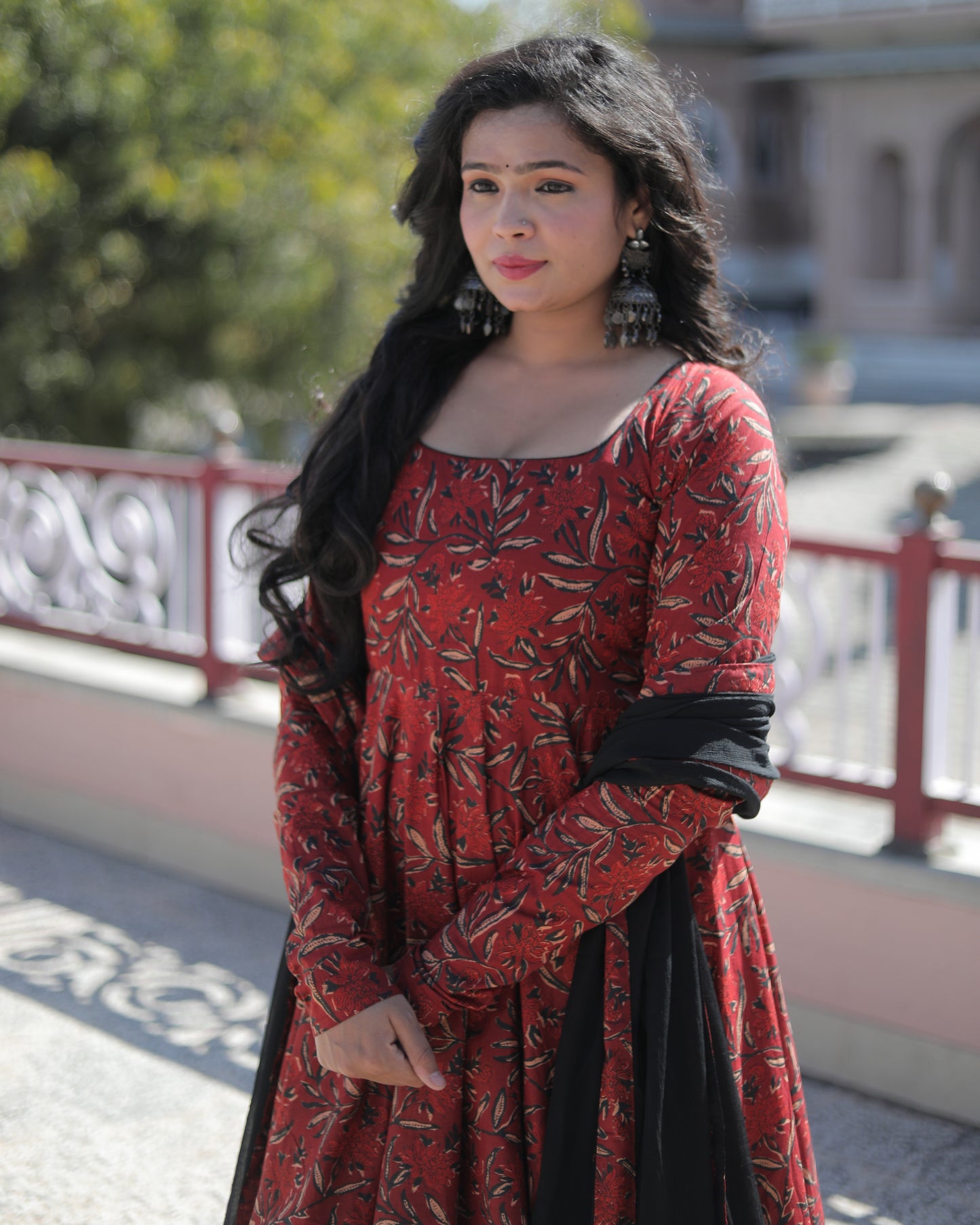 AFREEN RED BLACK SUIT SET