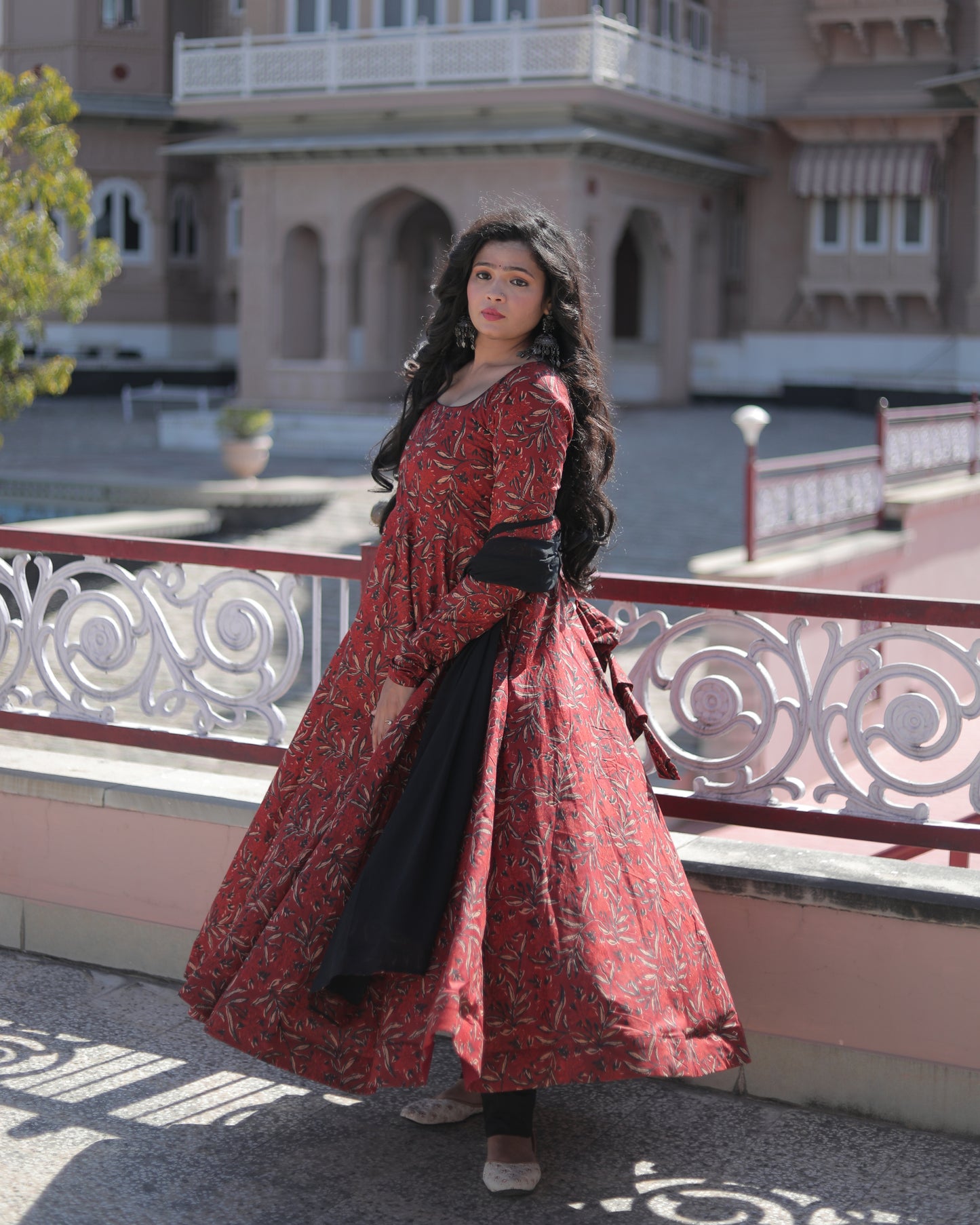 AFREEN RED BLACK SUIT SET