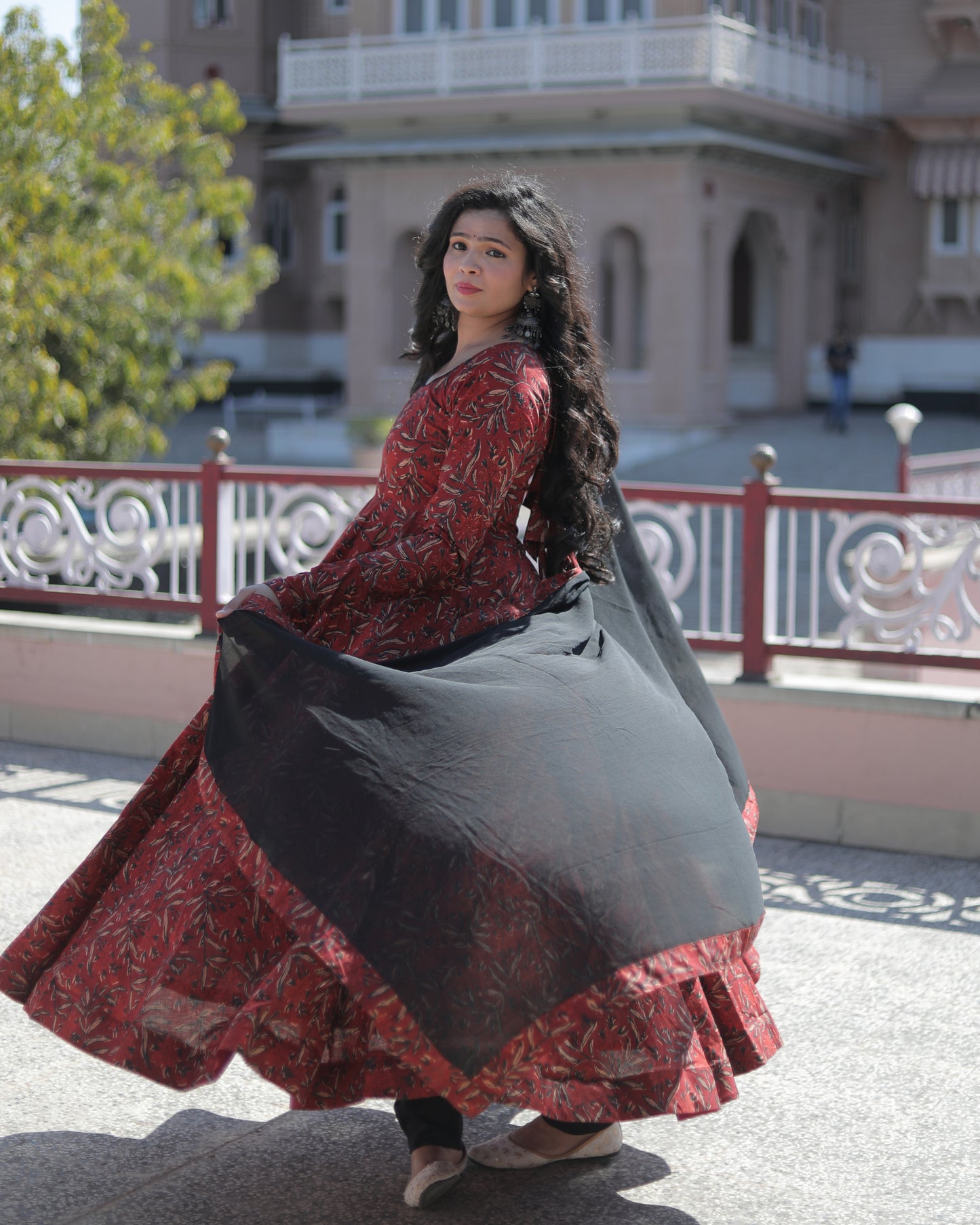 AFREEN RED BLACK SUIT SET