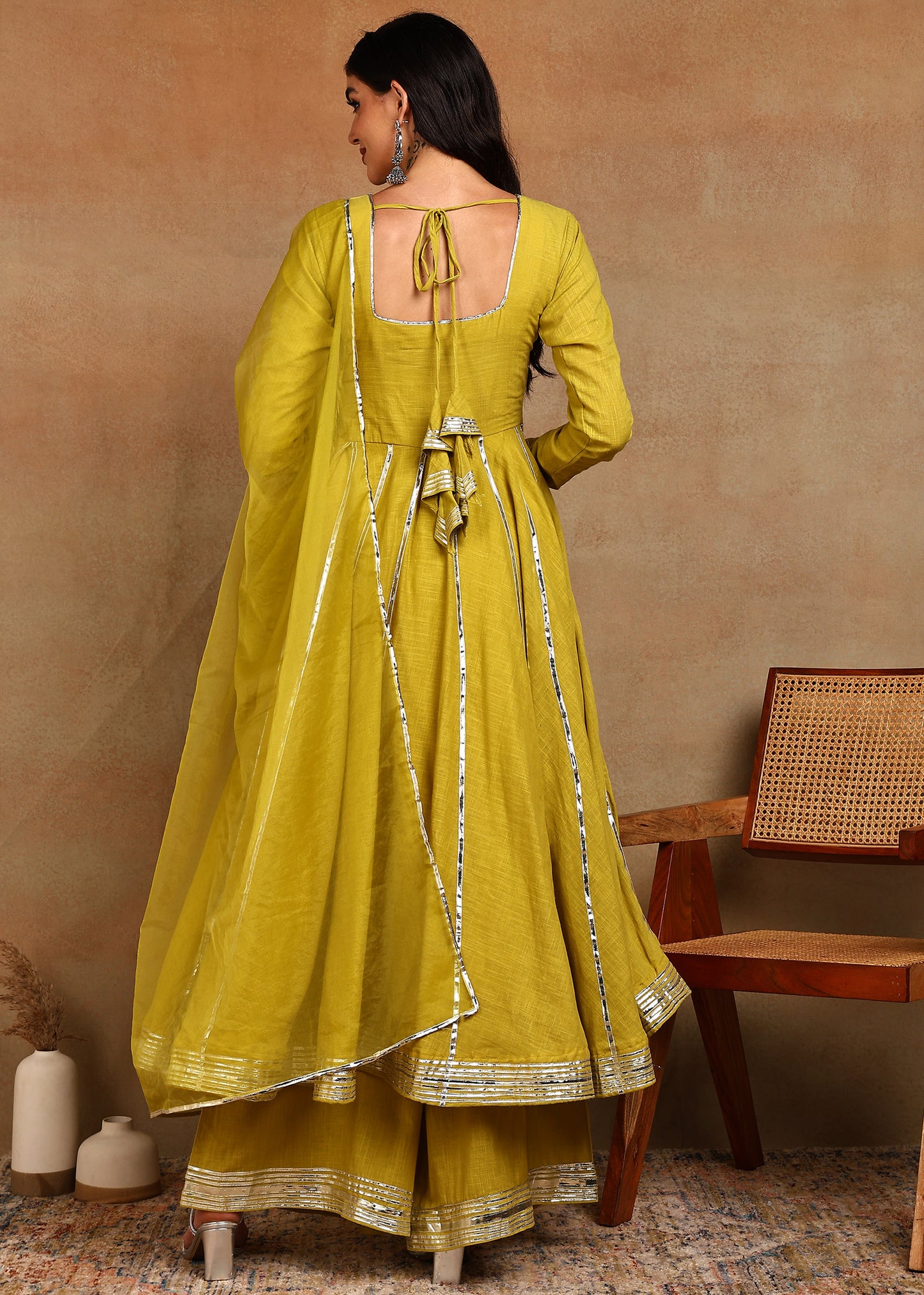 Lime Gota Grace Anarkali suit set