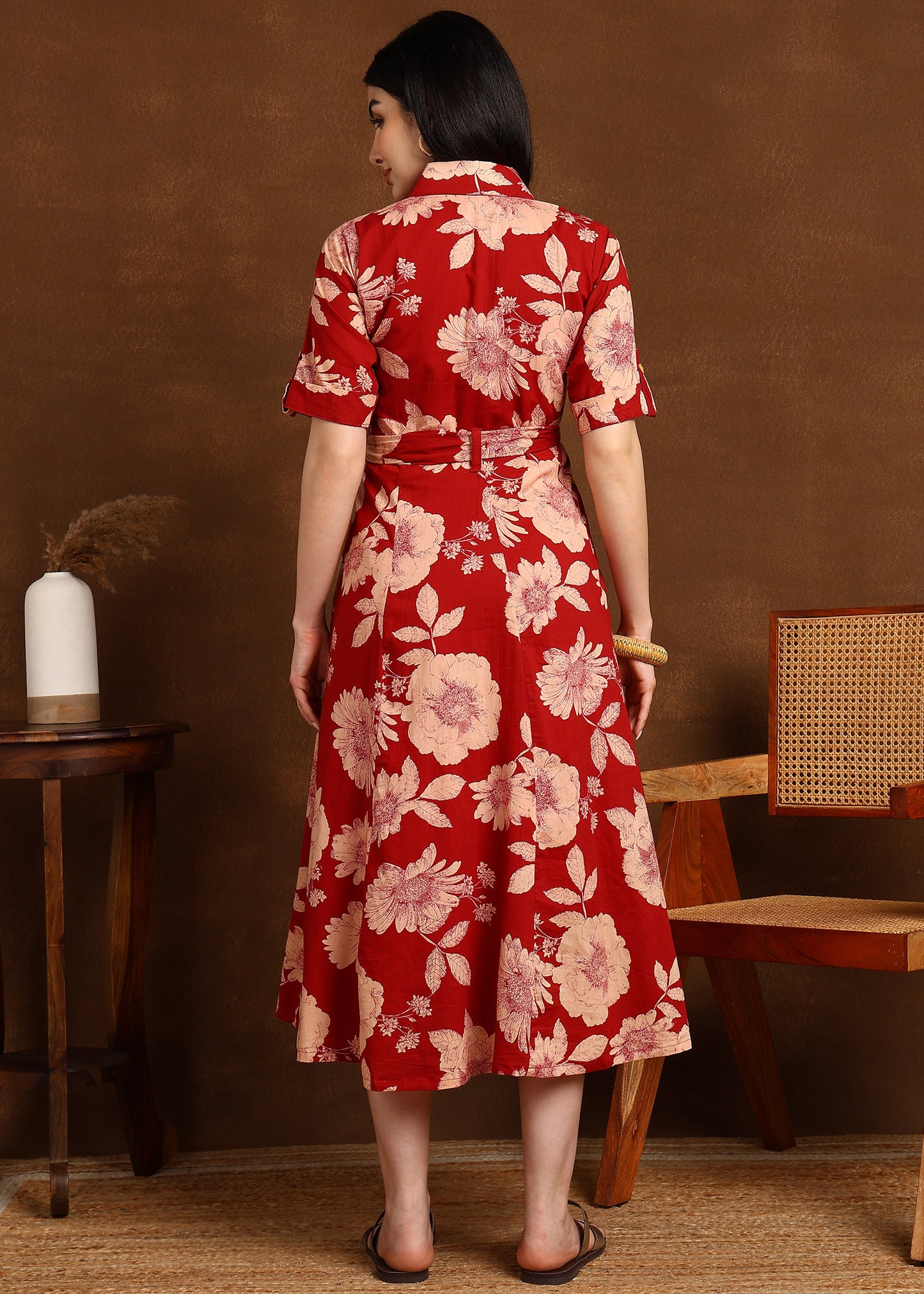 RED FLORAL DRESS
