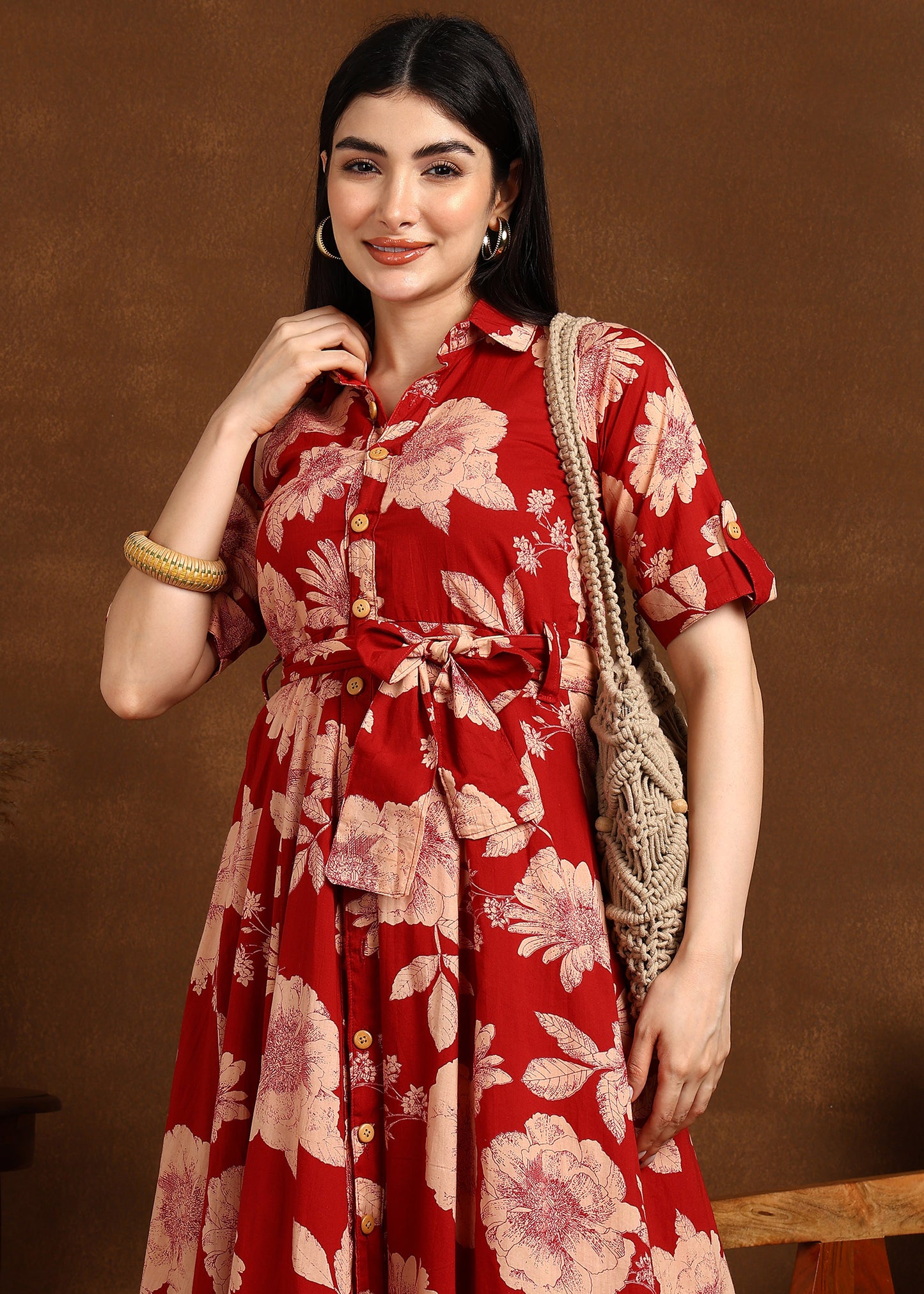 RED FLORAL DRESS