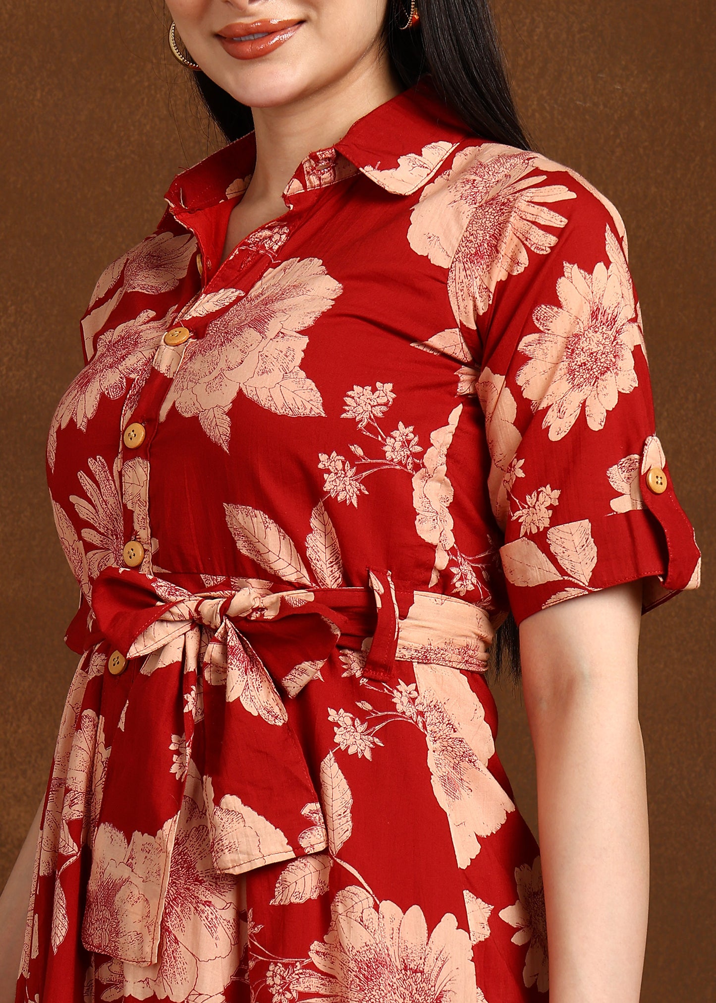 RED FLORAL DRESS
