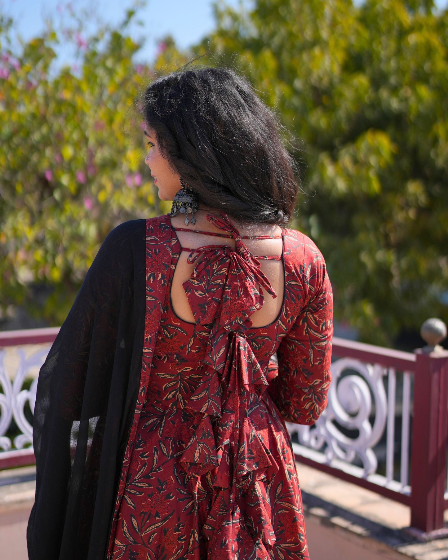 AFREEN RED BLACK SUIT SET