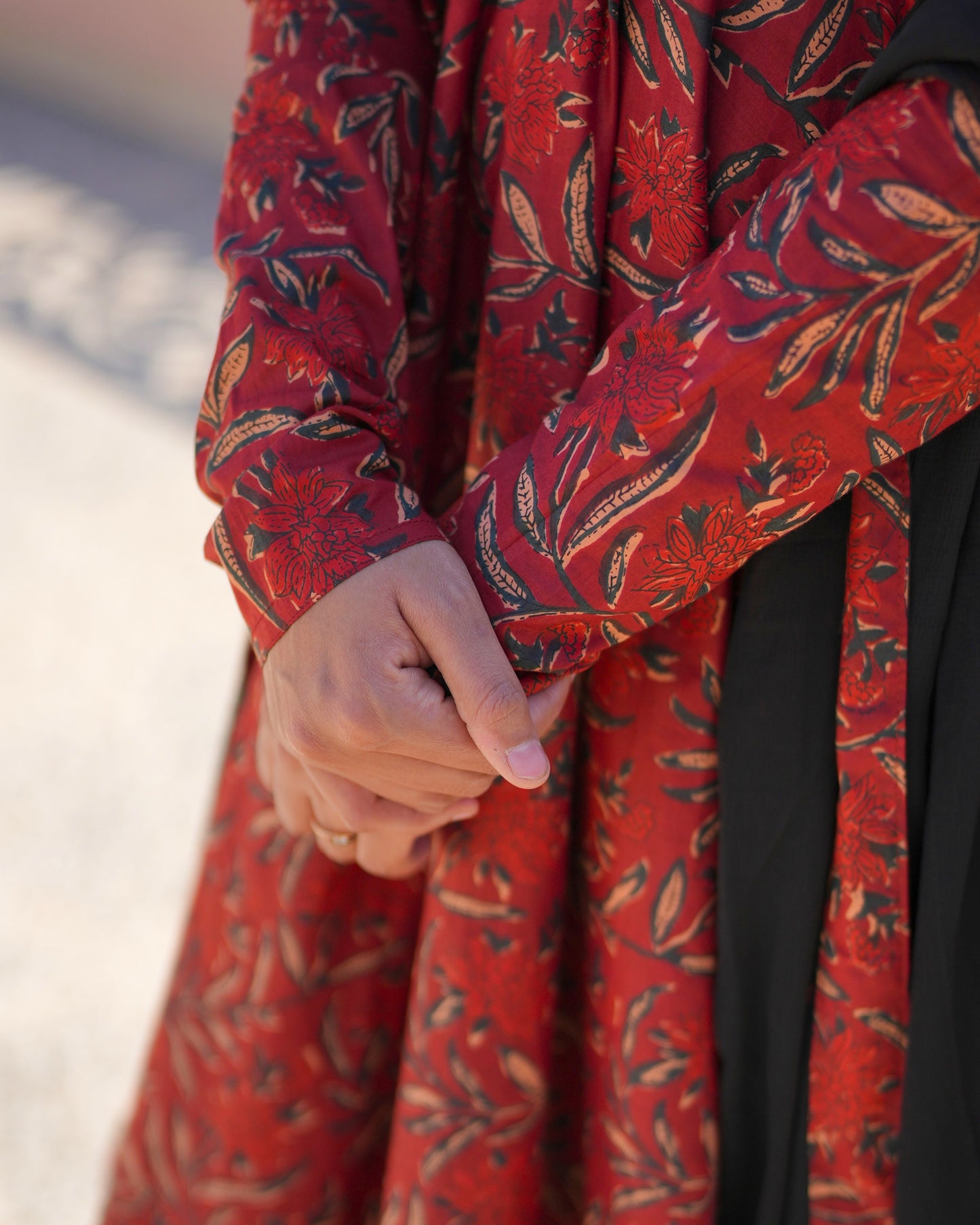 AFREEN RED BLACK SUIT SET