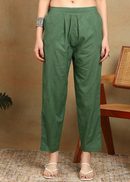 DABU GREEN HANDPRINTED SUIT SET