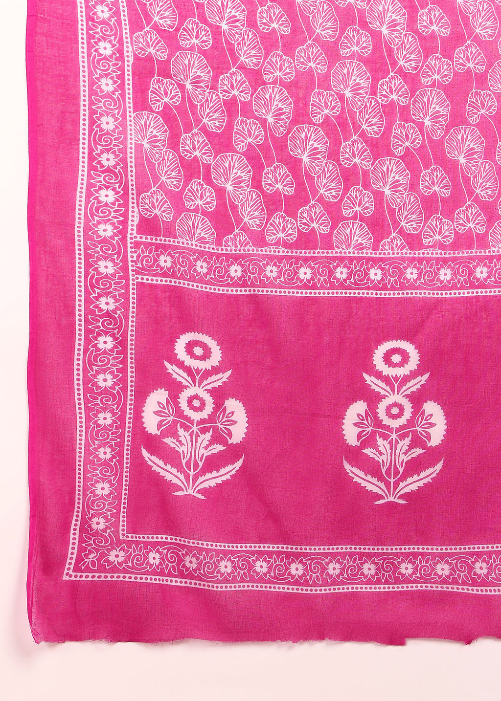 PINK FLORAL ANARKALI SUIT SET