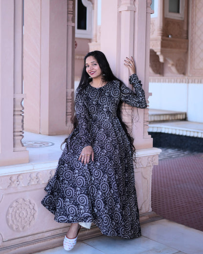 MIDNIGHT SWIRL KATHA ANARKALI