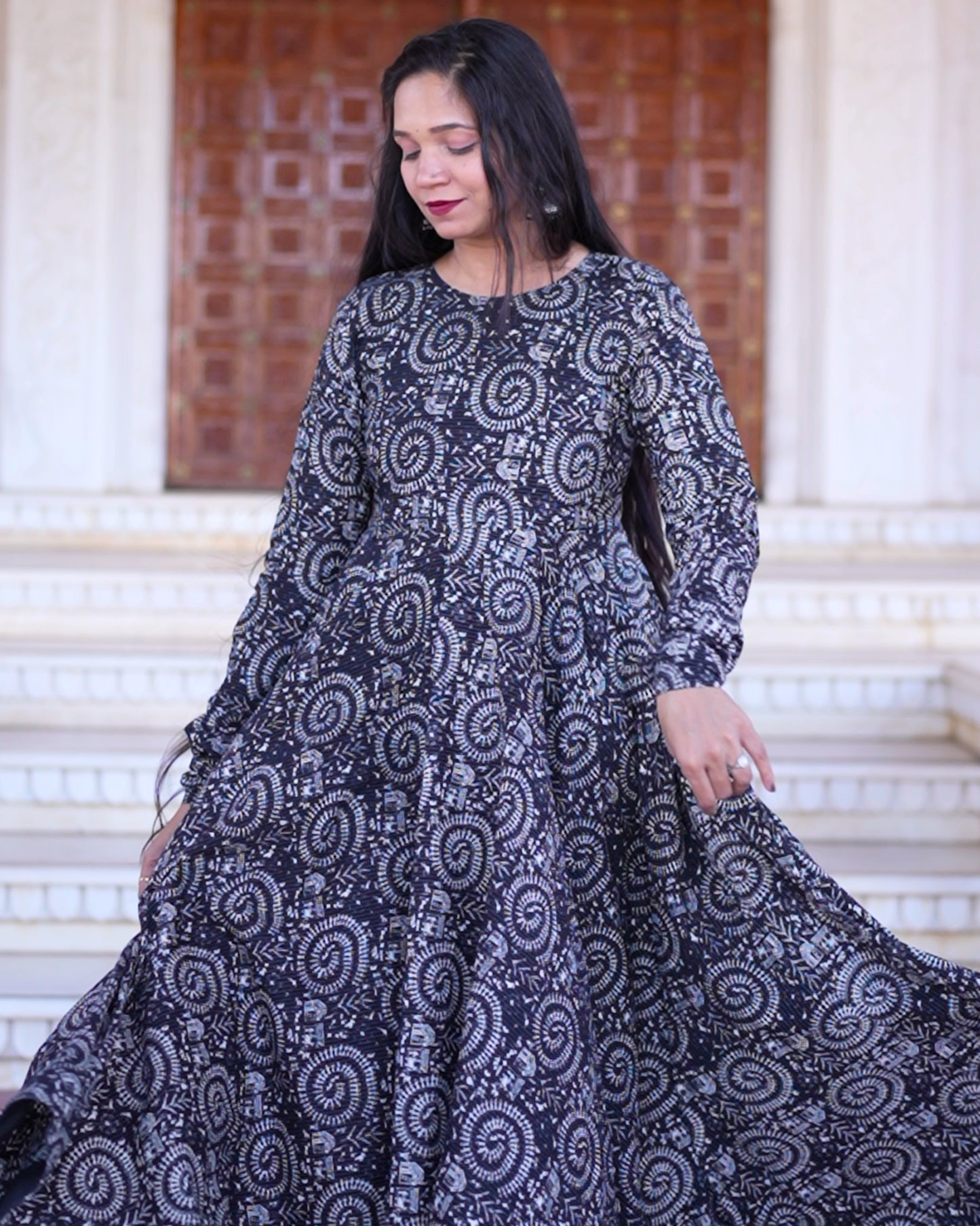 MIDNIGHT SWIRL KATHA ANARKALI