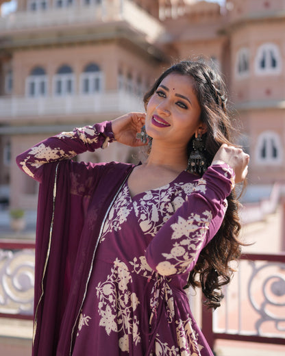 PURPLE FLORAL SUIT SET