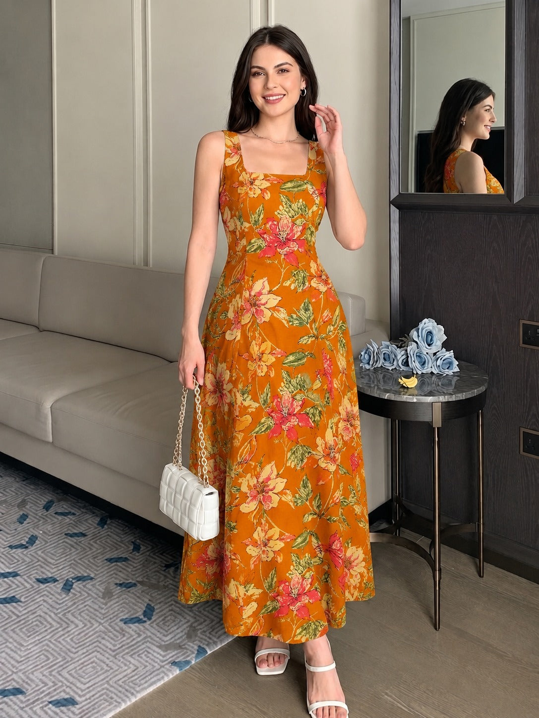MUSTRAD FLORAL STRAP DRESS