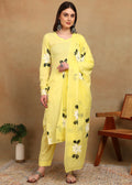 YELLOW FLORAL HANDPAINTED SUIT SET