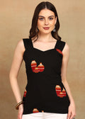 BLACK POT SHORT KURTI