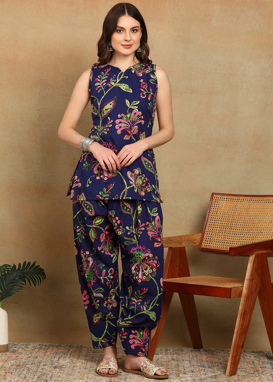 BLUE FOREST PRINTED COORD SET