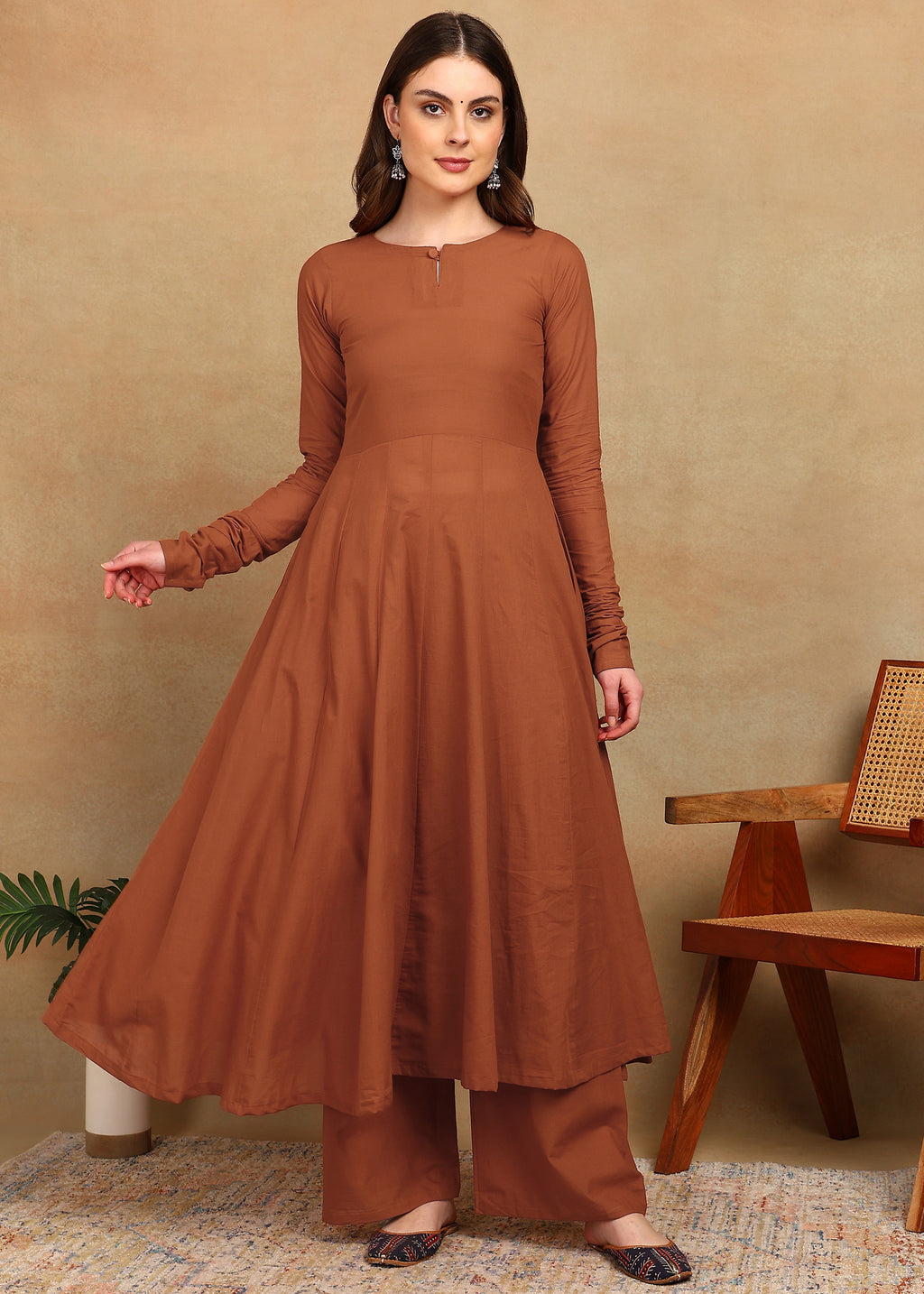 RUST ELEGANT KURTA PLAZZO SET