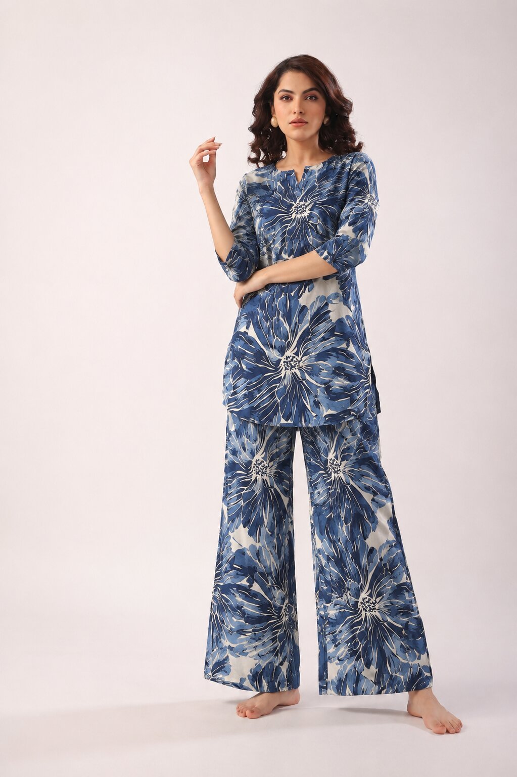 BLUE TROPICAL CO-ORD SET
