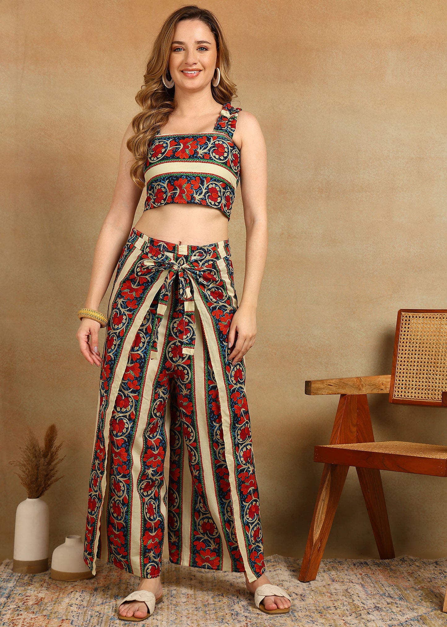 CREAM LINES CO-ORD SET