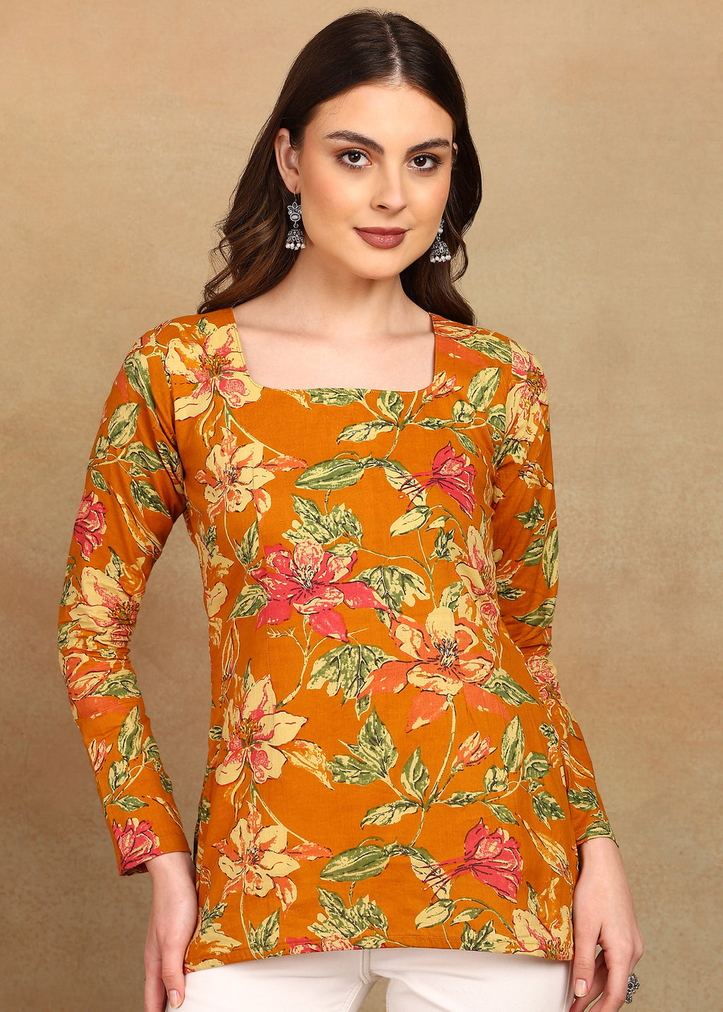 MUSTARD FULL SLEEVES KURTI