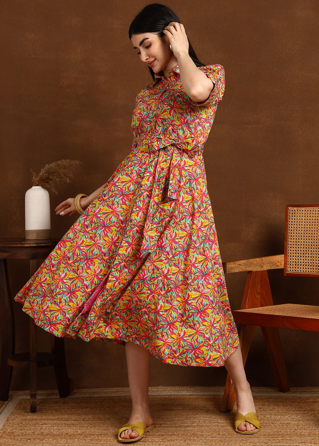 PINK FLORAL MULTI DRESS