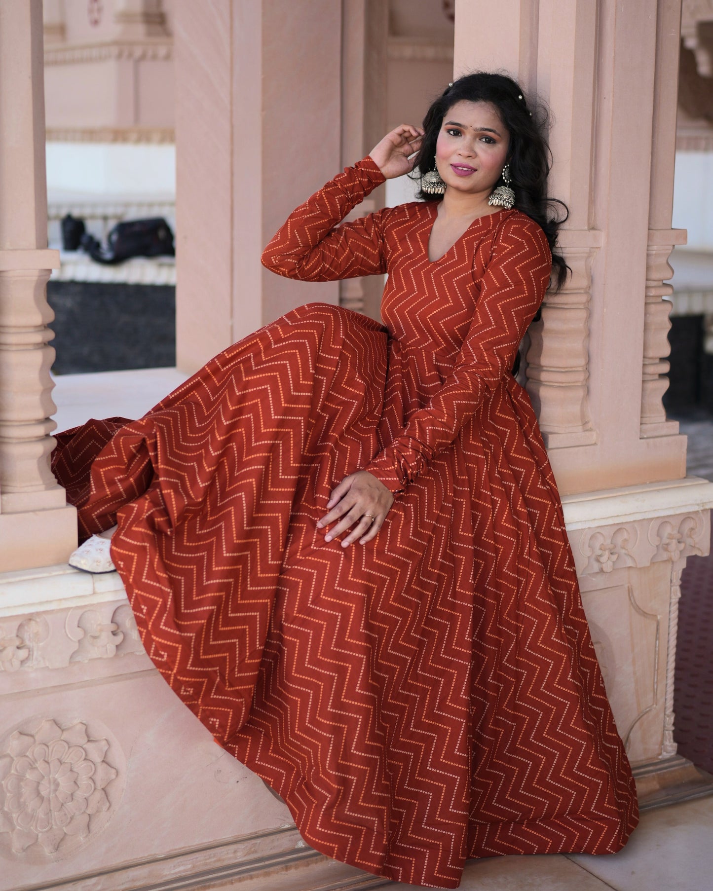 RUST KURTA PLAZZO SET - Adyasaa The Label