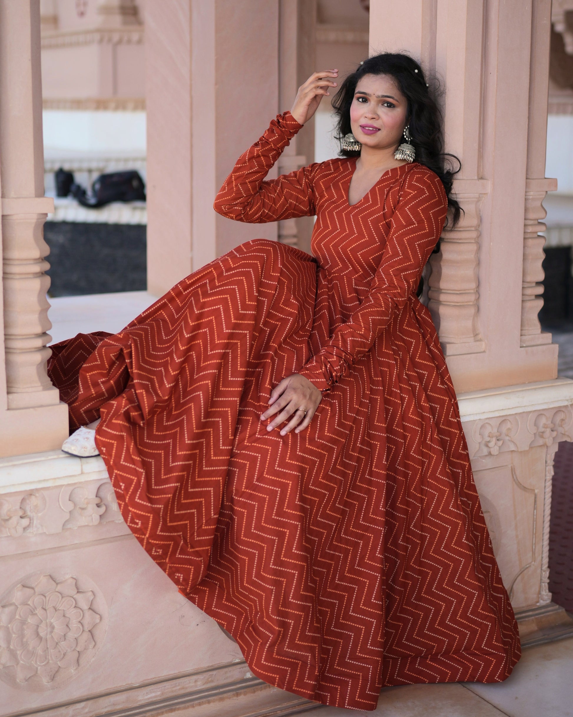 RUST KURTA PLAZZO SET - Adyasaa The Label