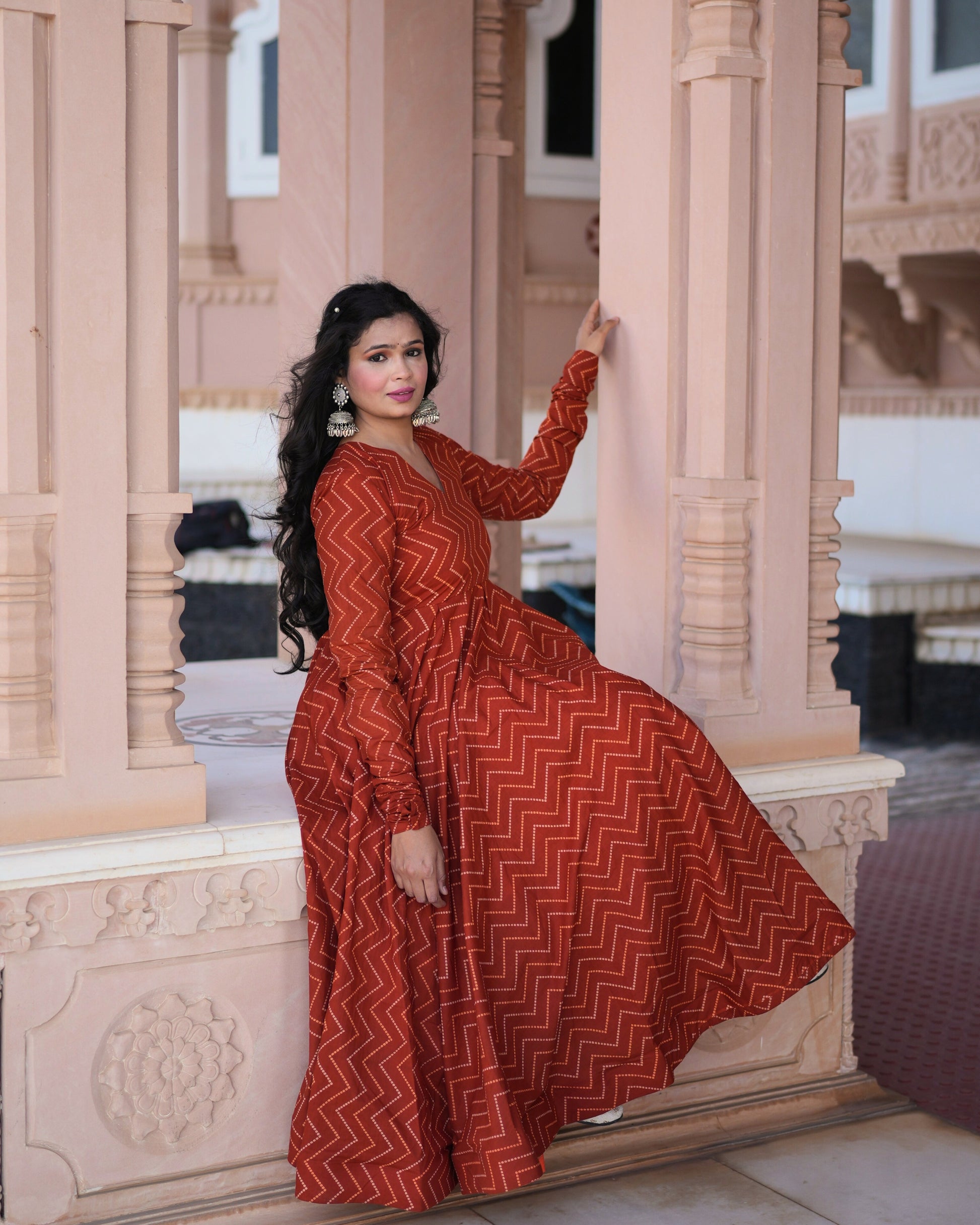 RUST KURTA PLAZZO SET - Adyasaa The Label