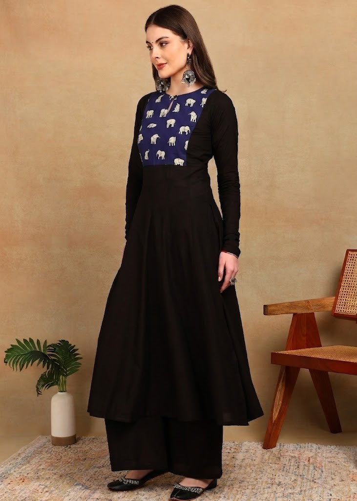 BLUE ELEPHANT YOKE KURTA PLAZZO