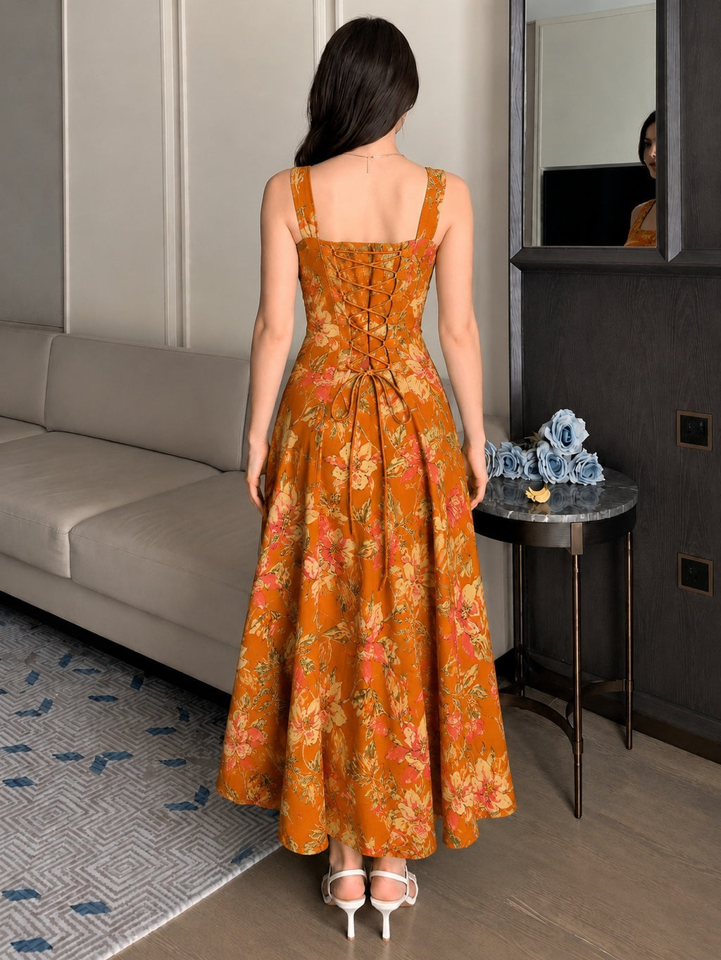MUSTRAD FLORAL STRAP DRESS