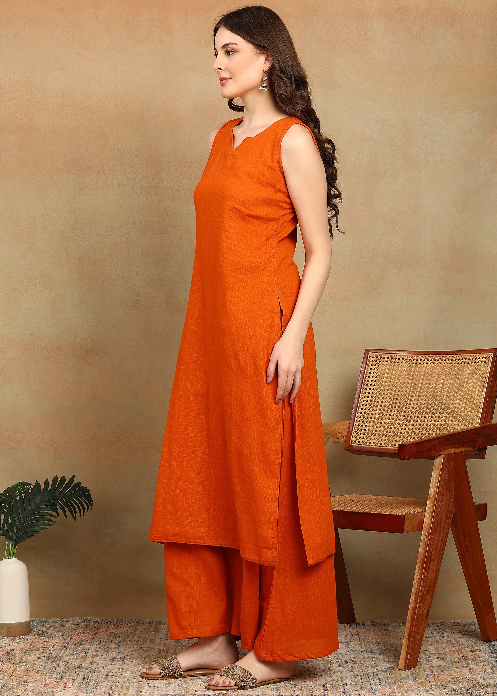 KESARIA SLUB KURTA PLAZZO