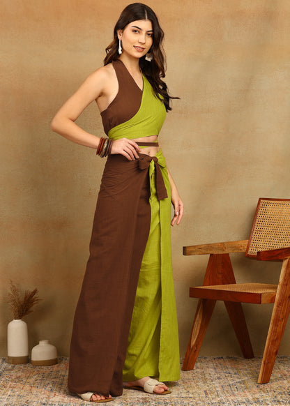 EARTHY FUSION WRAP CO-ORD SET