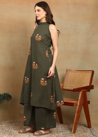 OLIVE KURTA SET