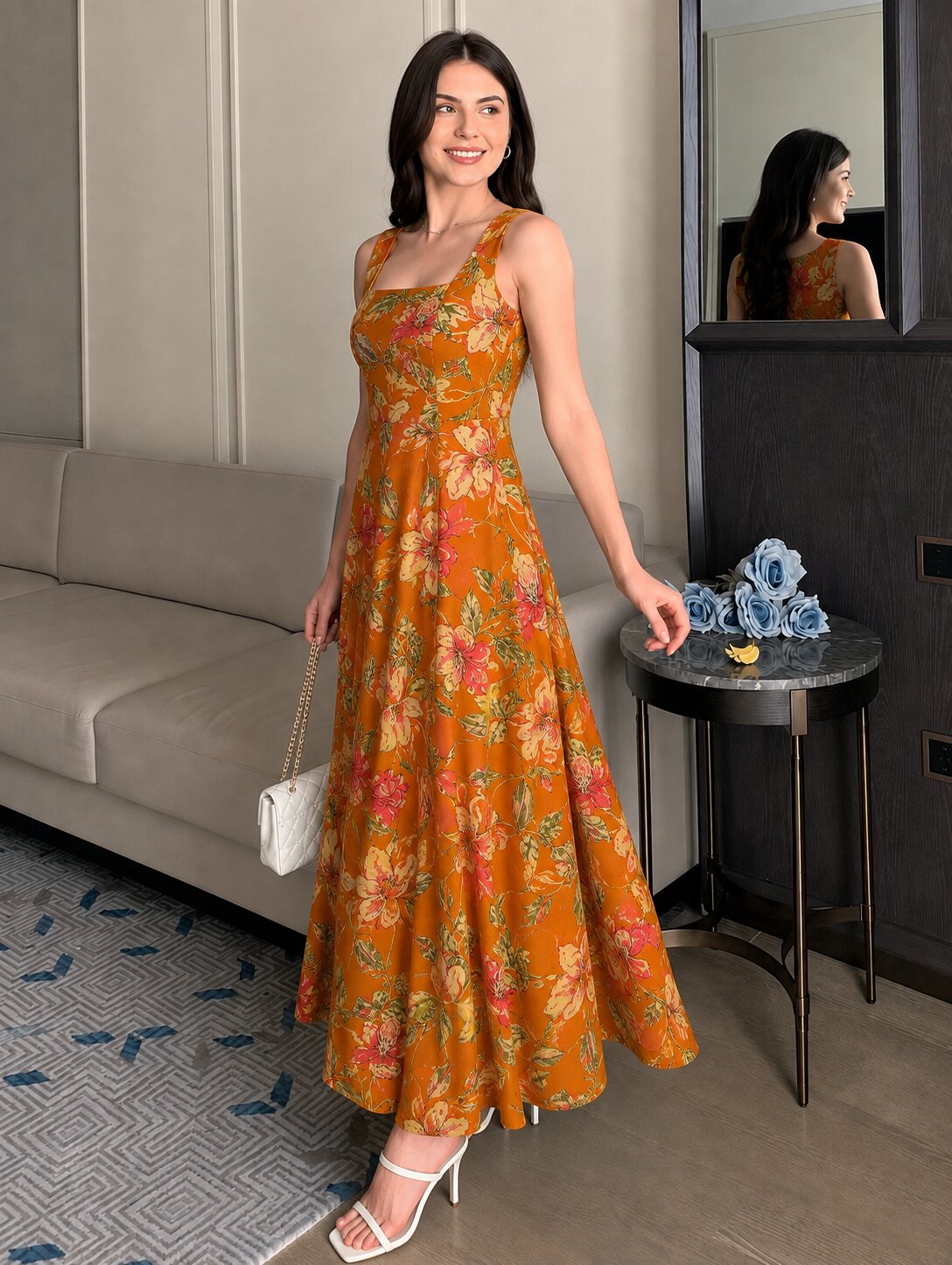 MUSTRAD FLORAL STRAP DRESS