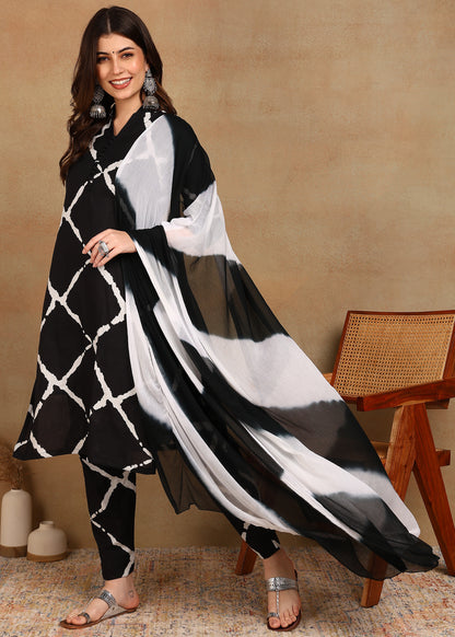 CHARCOAL BLACK STRAIGHT SUITS SET
