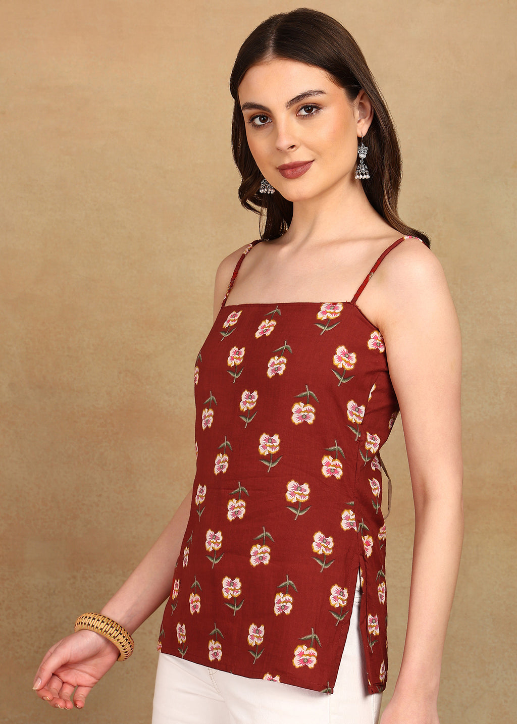 MAROON FLORAL KURTI