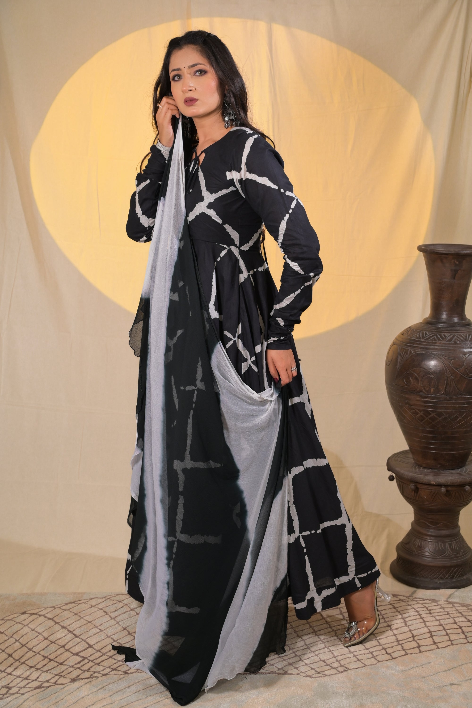 BANDHANI CHARCOAL SUIT SET