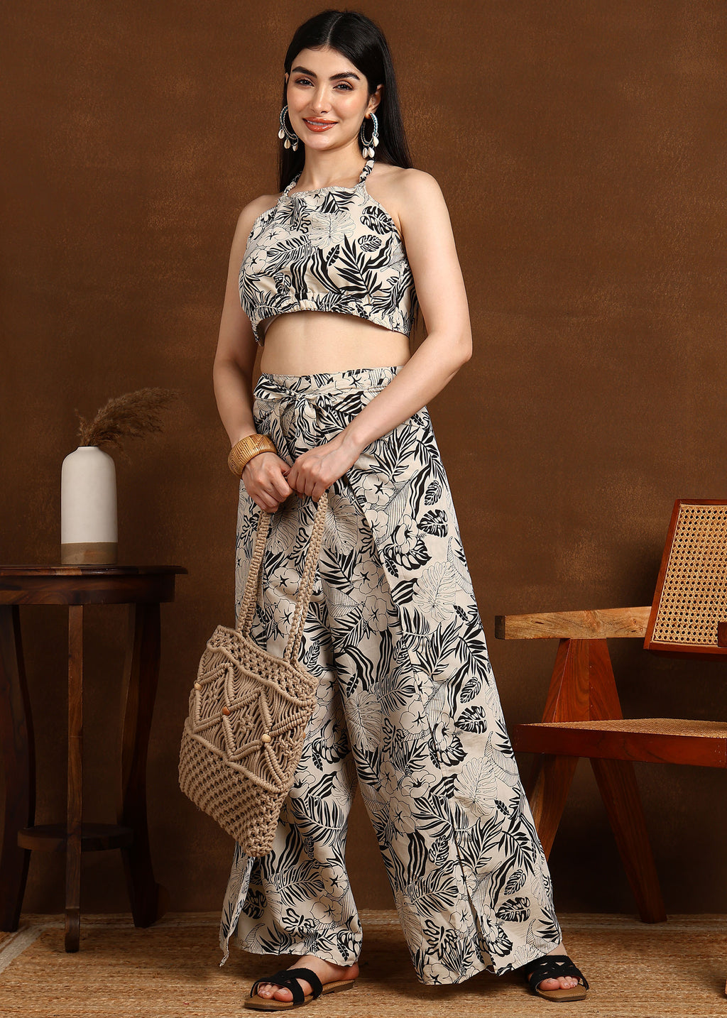 BLACK MODAL SILK COORD SET(DRAPABLE)