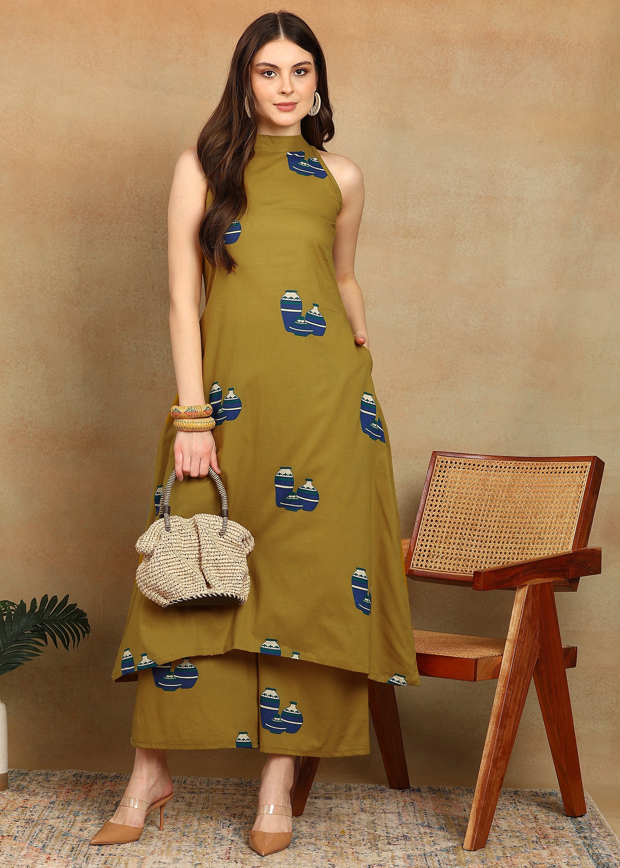 MUSTARD KURTA SET