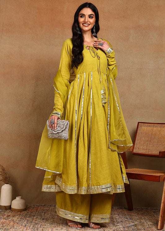 Lime Gota Grace Anarkali suit set