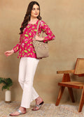 PINK FOREST FULLSLEEVES KURTI