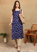 BLUE ELEPHANT LONG KURTI WITH SIDE SLITS
