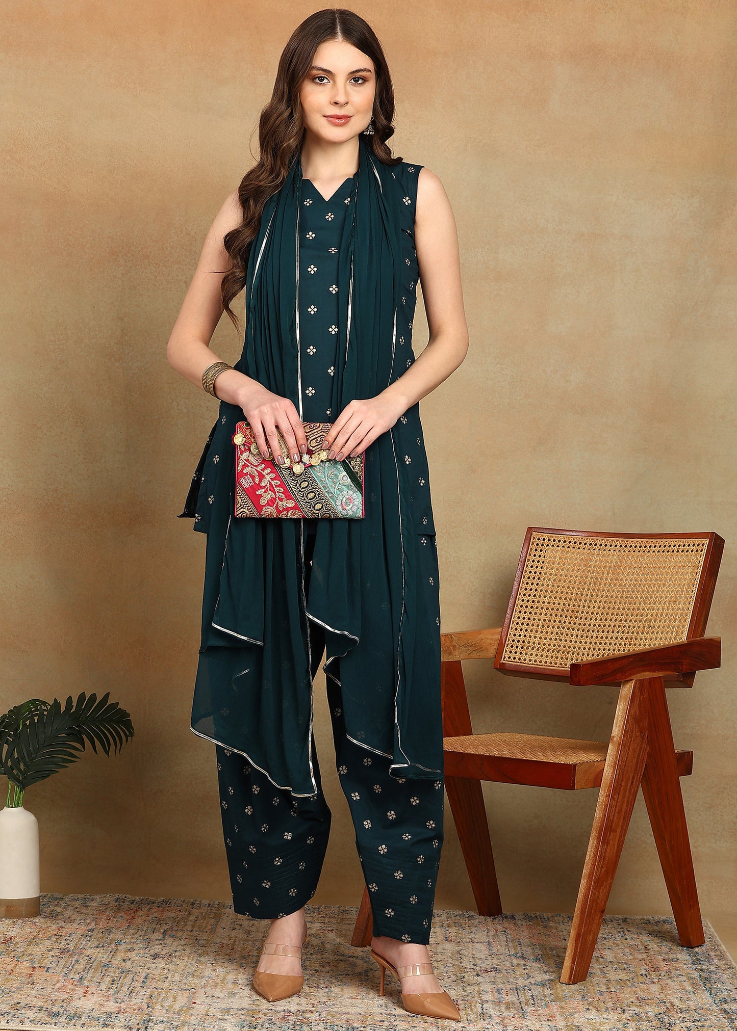 TEAL BLUE STRAIGHT SUIT