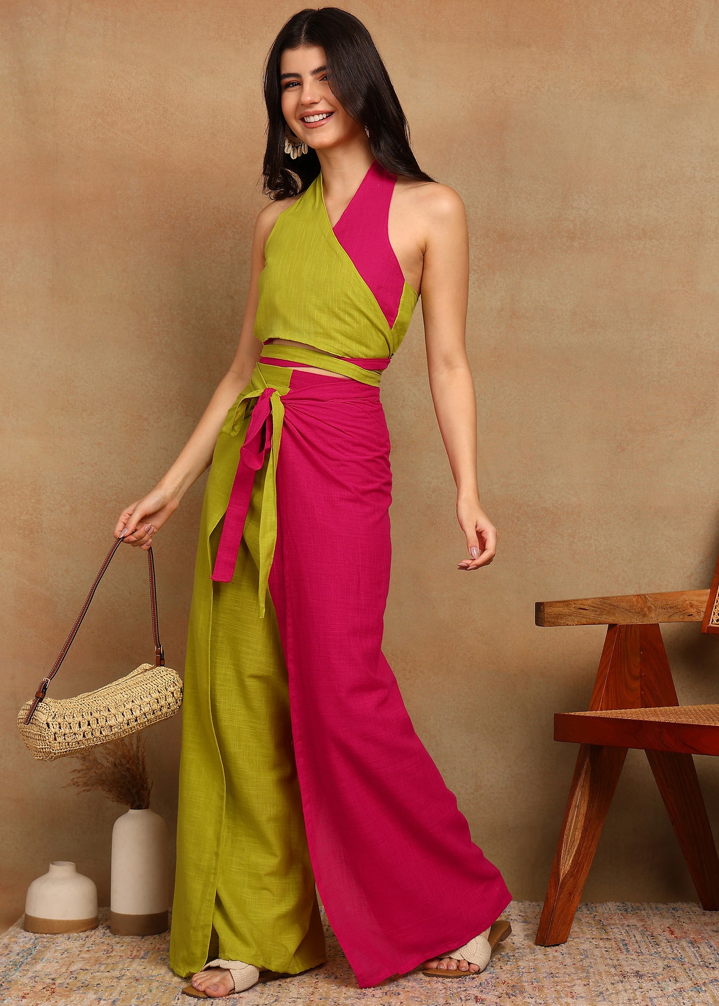 LIME PINK ELEGANT CO-ORD SET