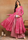 PINK FRONT CUT ANARKALI SUIT SET