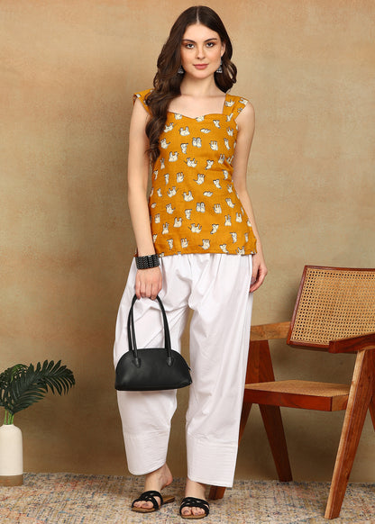 MUSTARD SHORT KURTI