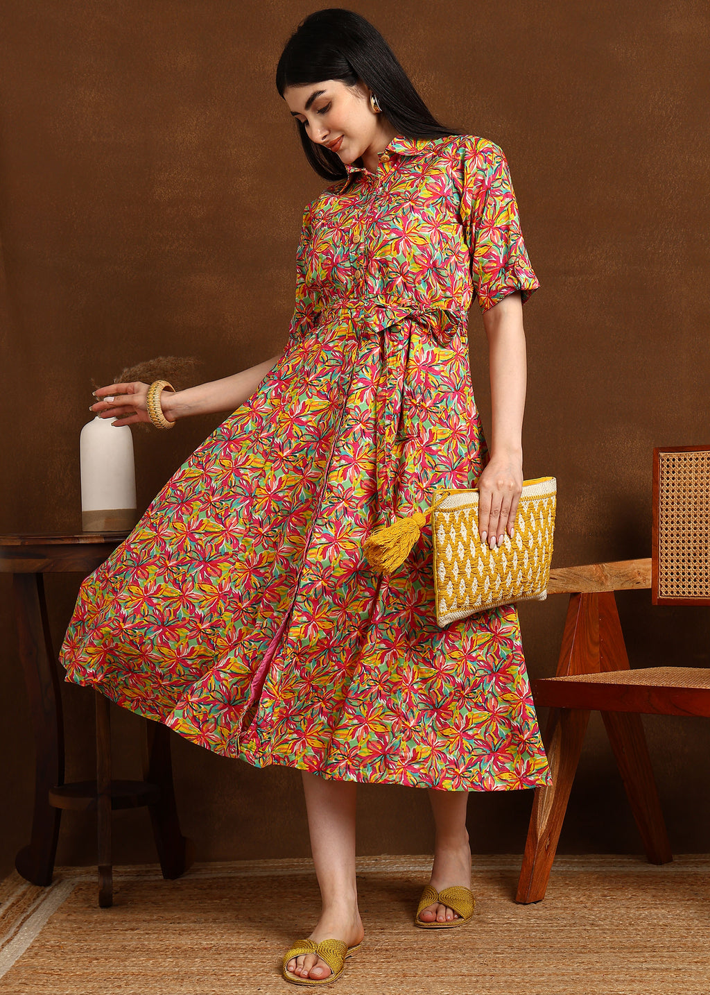 PINK FLORAL MULTI DRESS